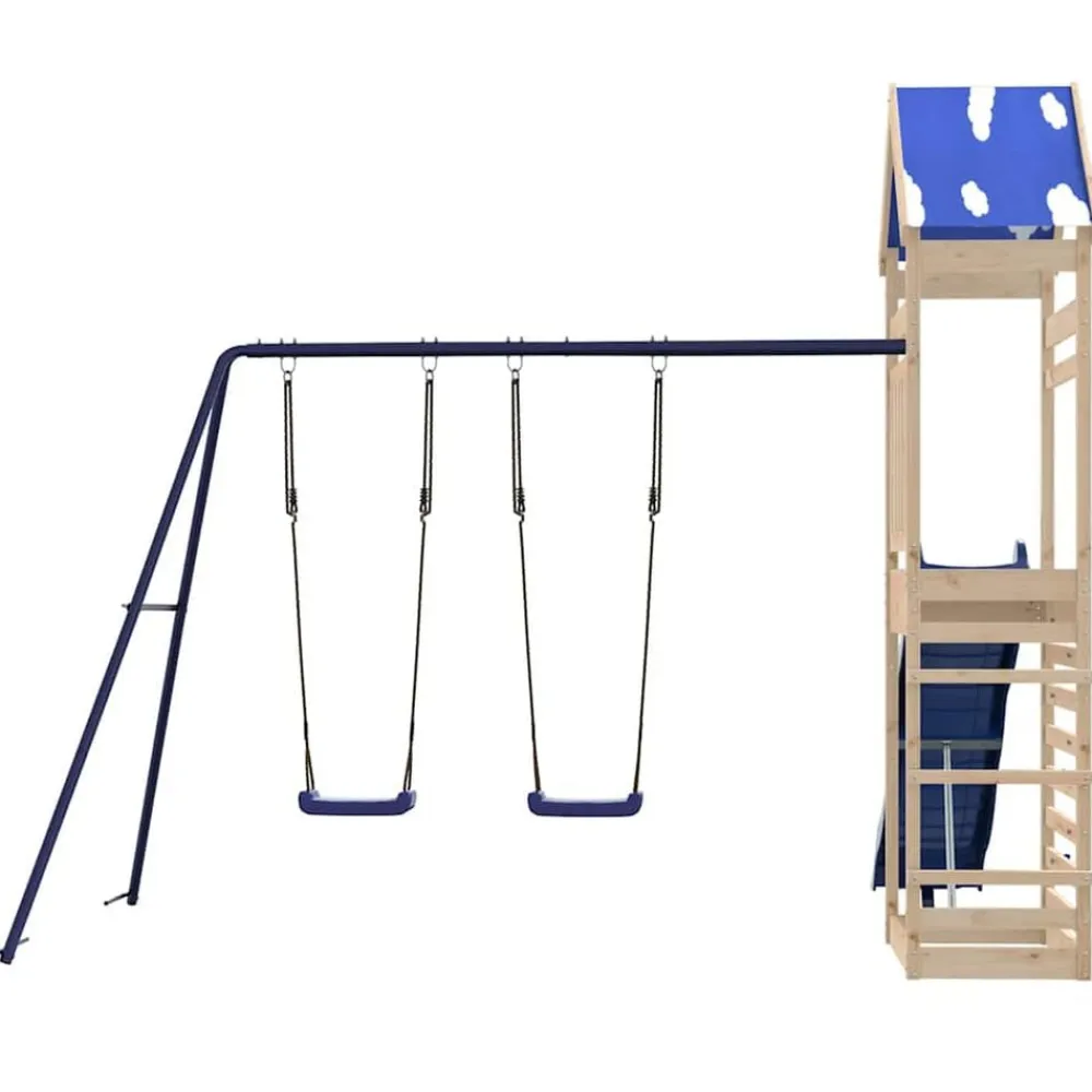 vidaXL Estructuras Para Juegos Al Aire Libre-Parque infantil de exterior de madera maciza de pino