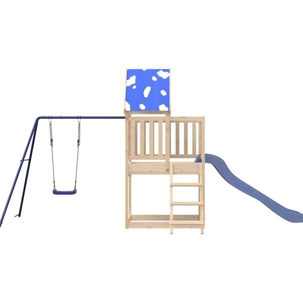 vidaXL Estructuras Para Juegos Al Aire Libre-Parque infantil de exterior de madera maciza de pino