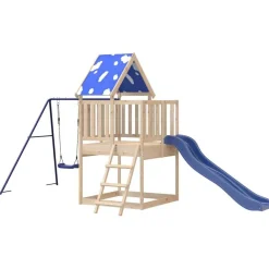 vidaXL Estructuras Para Juegos Al Aire Libre-Parque infantil de exterior de madera maciza de pino