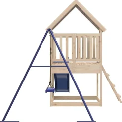 vidaXL Estructuras Para Juegos Al Aire Libre-Parque infantil de exterior de madera maciza de pino