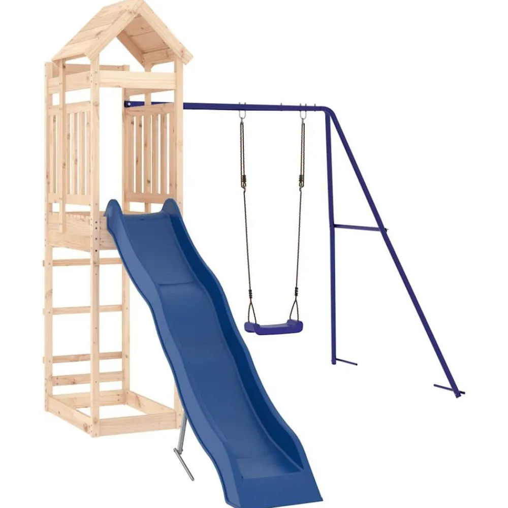 vidaXL Estructuras Para Juegos Al Aire Libre-Parque infantil de exterior madera maciza de pino