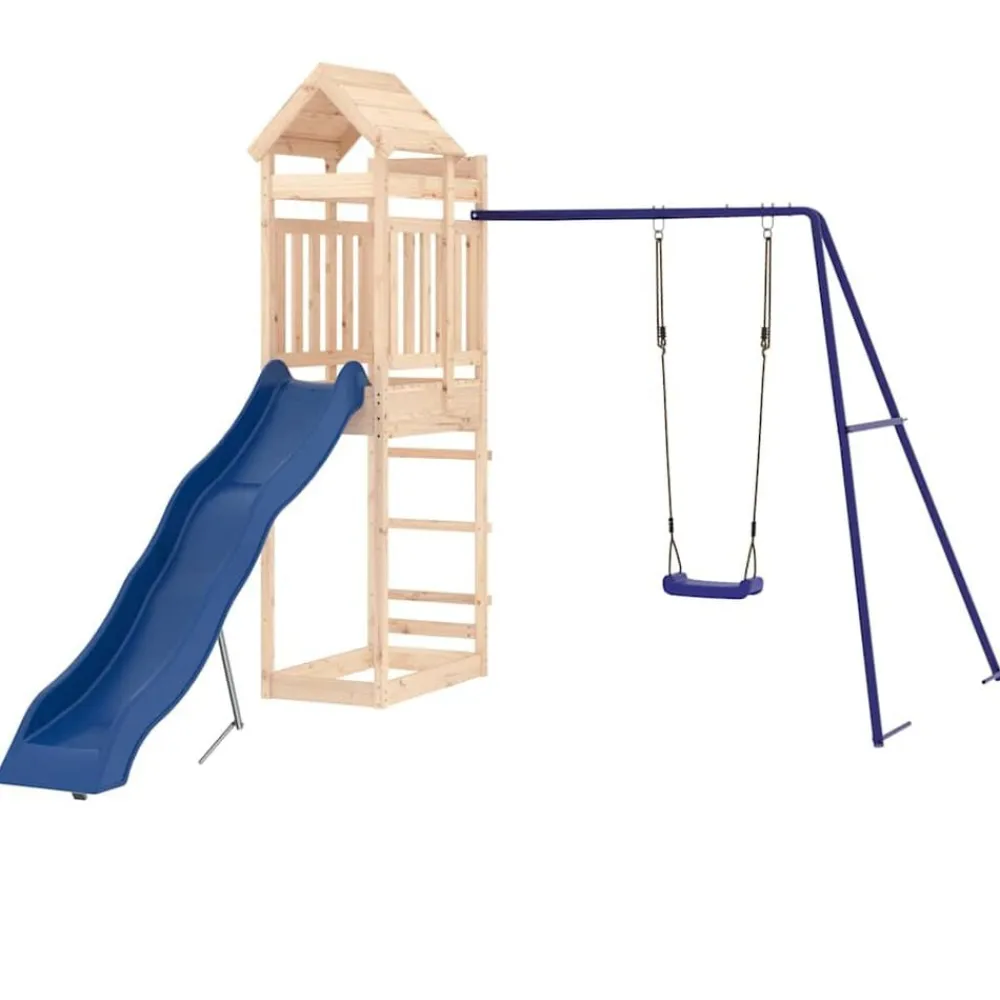 vidaXL Estructuras Para Juegos Al Aire Libre-Parque infantil de exterior madera maciza de pino