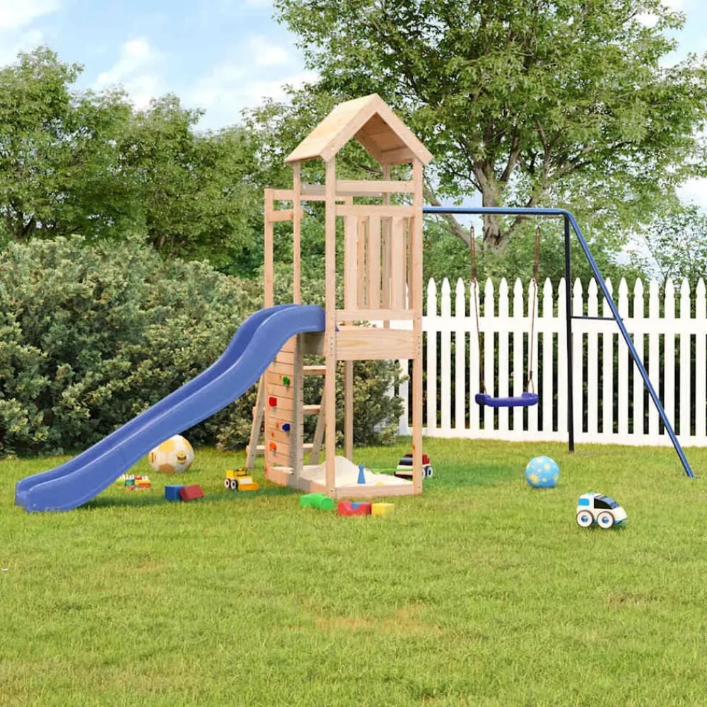 vidaXL Parque infantil de exterior madera maciza de pino Discount