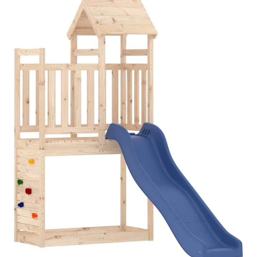 vidaXL Estructuras Para Juegos Al Aire Libre-Parque infantil de exterior madera maciza de pino