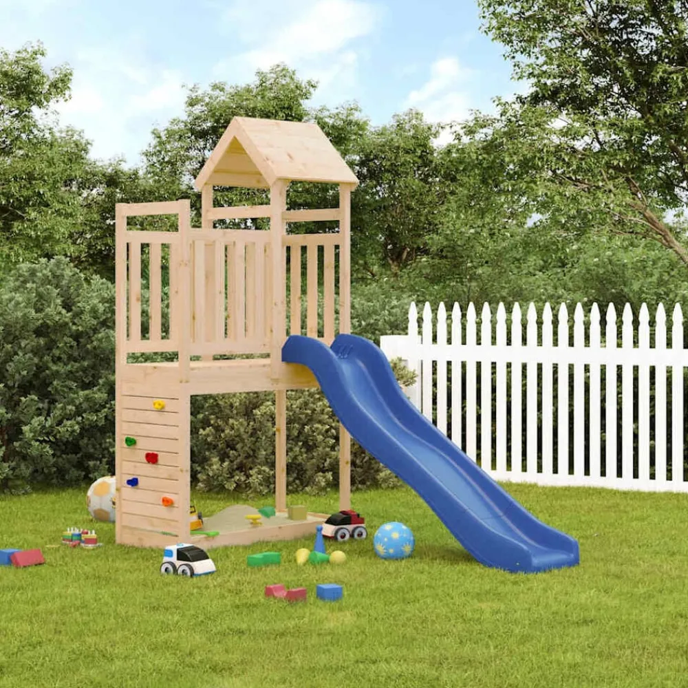 vidaXL Estructuras Para Juegos Al Aire Libre-Parque infantil de exterior madera maciza de pino