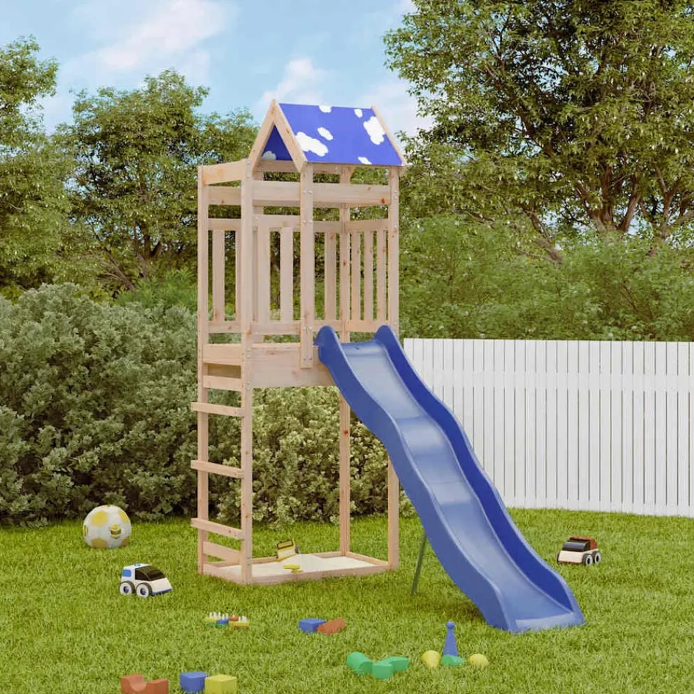 vidaXL Parque infantil de exterior de madera maciza de pino Hot
