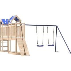 vidaXL Estructuras Para Juegos Al Aire Libre-Parque infantil de exterior de madera maciza de pino