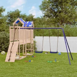 vidaXL Estructuras Para Juegos Al Aire Libre-Parque infantil de exterior de madera maciza de pino