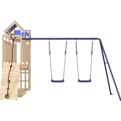 vidaXL Estructuras Para Juegos Al Aire Libre-Parque infantil de exterior de madera maciza de pino