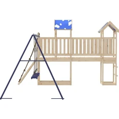 vidaXL Estructuras Para Juegos Al Aire Libre-Parque infantil de exterior de madera maciza de pino