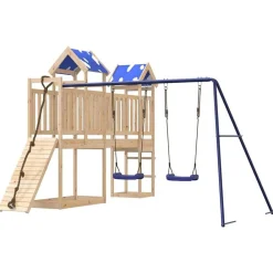 vidaXL Estructuras Para Juegos Al Aire Libre-Parque infantil de exterior de madera maciza de pino
