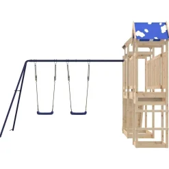 vidaXL Estructuras Para Juegos Al Aire Libre-Parque infantil de exterior de madera maciza de pino