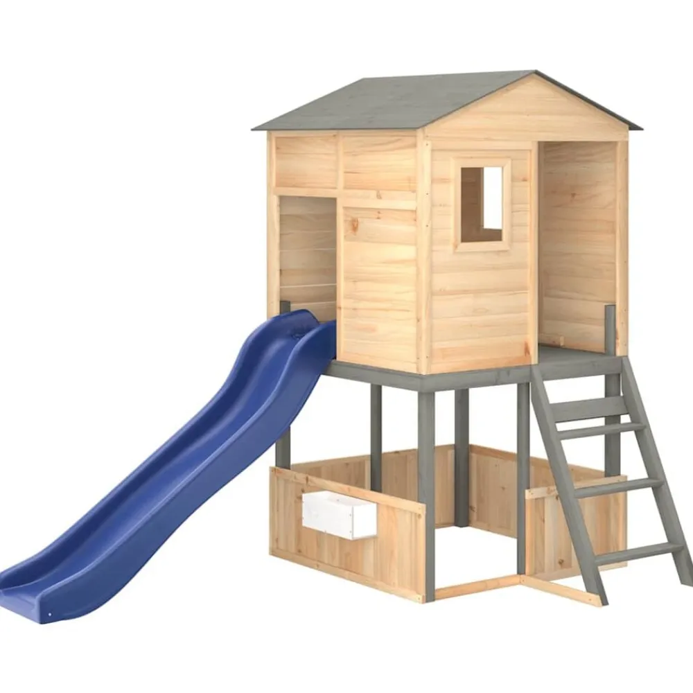 vidaXL Estructuras Para Juegos Al Aire Libre-Parque infantil de exterior madera maciza de abeto