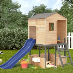 vidaXL Estructuras Para Juegos Al Aire Libre-Parque infantil de exterior madera maciza de abeto