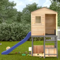 vidaXL Estructuras Para Juegos Al Aire Libre-Parque infantil de exterior madera maciza de abeto