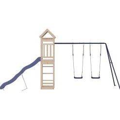 vidaXL Estructuras Para Juegos Al Aire Libre-Parque infantil de exterior de madera maciza de pino