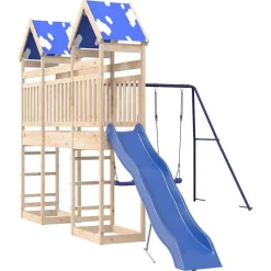 vidaXL Parque infantil de exterior de madera maciza de pino Clearance