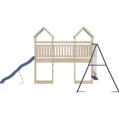 vidaXL Parque infantil de exterior de madera maciza de pino Clearance