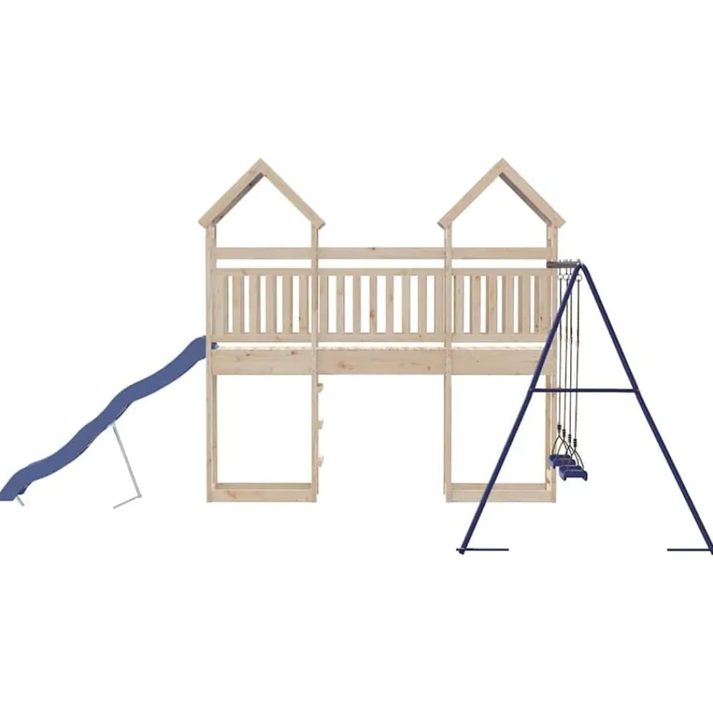 vidaXL Parque infantil de exterior de madera maciza de pino Clearance