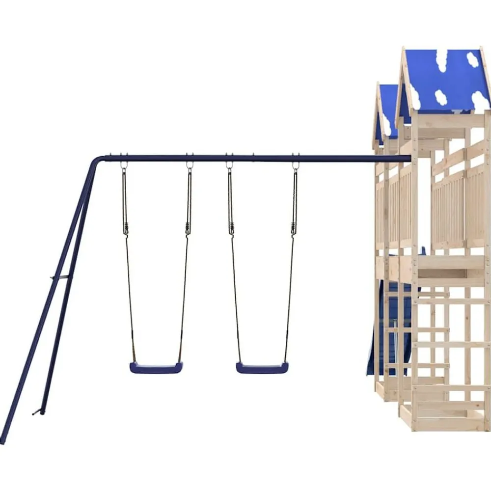 vidaXL Parque infantil de exterior de madera maciza de pino Clearance