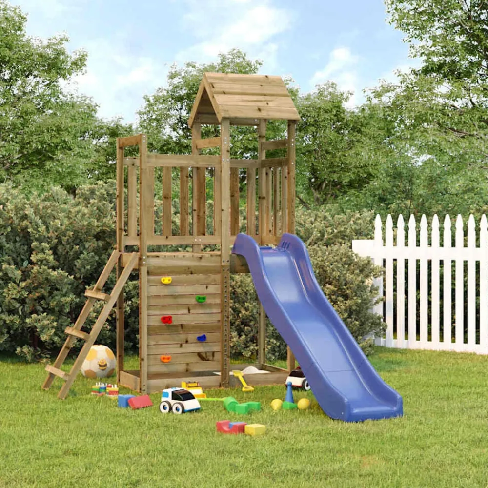 vidaXL Parque infantil de exterior madera de pino impregnada Clearance