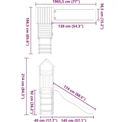 vidaXL Parque infantil de exterior madera de pino impregnada Clearance