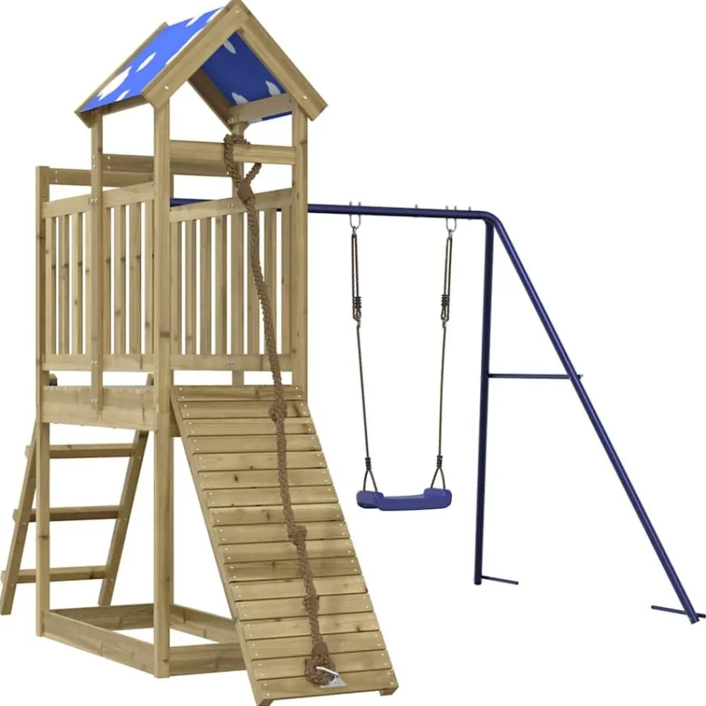 vidaXL Parque infantil de exterior madera de pino impregnada Outlet