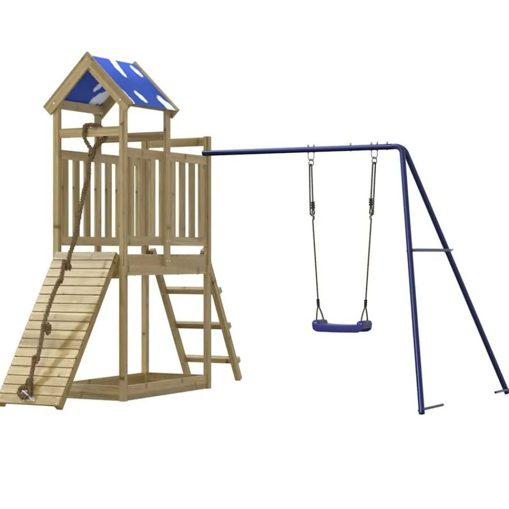 vidaXL Parque infantil de exterior madera de pino impregnada Outlet