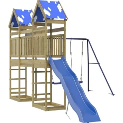 vidaXL Estructuras Para Juegos Al Aire Libre-Parque infantil de exterior madera de pino impregnada