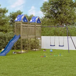 vidaXL Estructuras Para Juegos Al Aire Libre-Parque infantil de exterior madera de pino impregnada