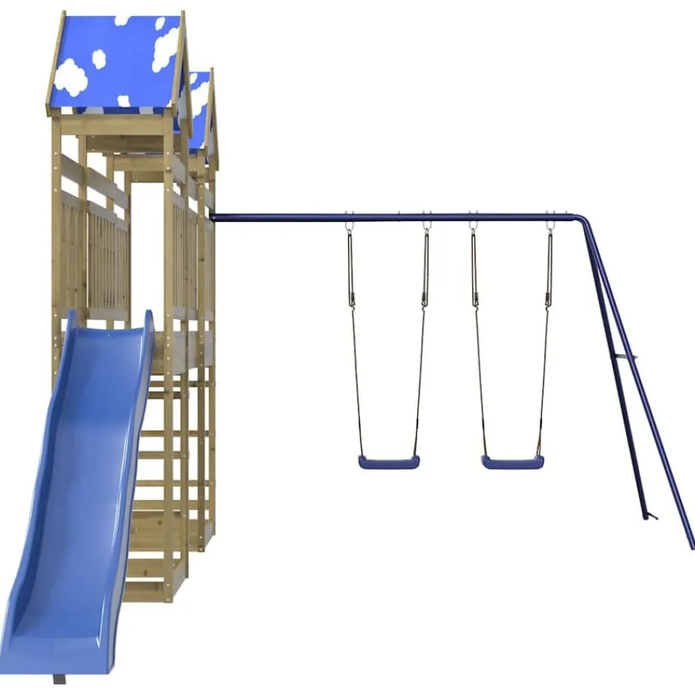 vidaXL Estructuras Para Juegos Al Aire Libre-Parque infantil de exterior madera de pino impregnada