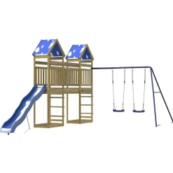 vidaXL Estructuras Para Juegos Al Aire Libre-Parque infantil de exterior madera de pino impregnada