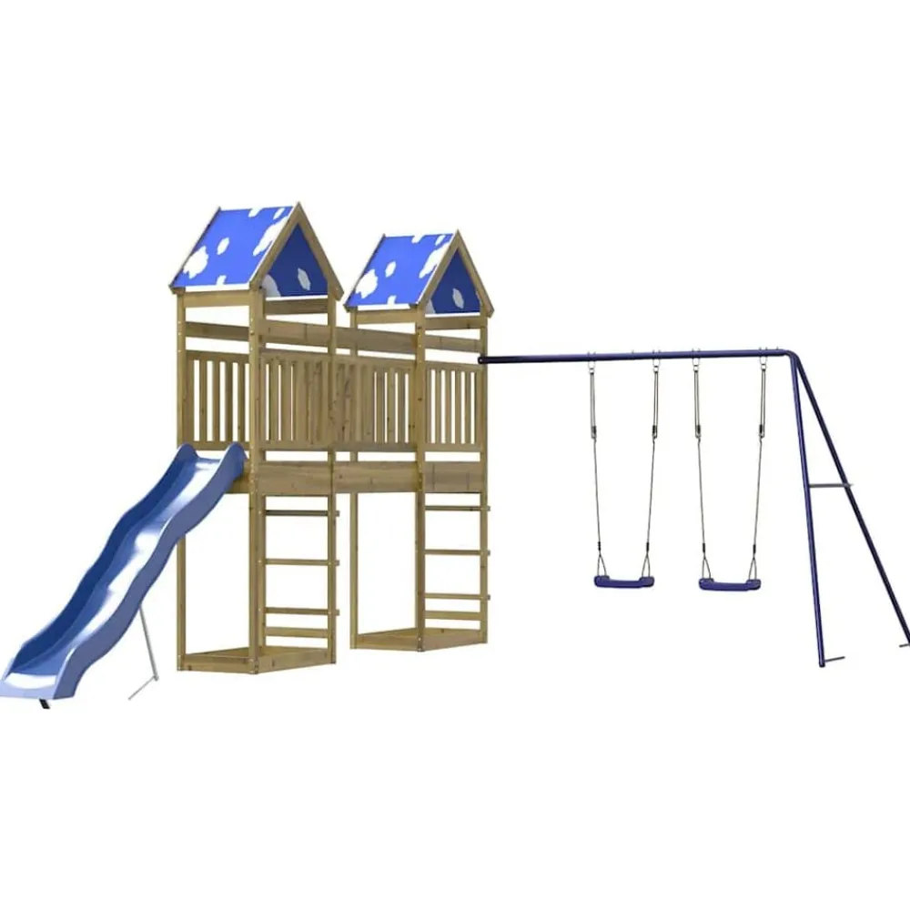 vidaXL Estructuras Para Juegos Al Aire Libre-Parque infantil de exterior madera de pino impregnada