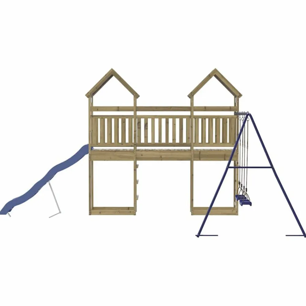 vidaXL Estructuras Para Juegos Al Aire Libre-Parque infantil de exterior madera de pino impregnada