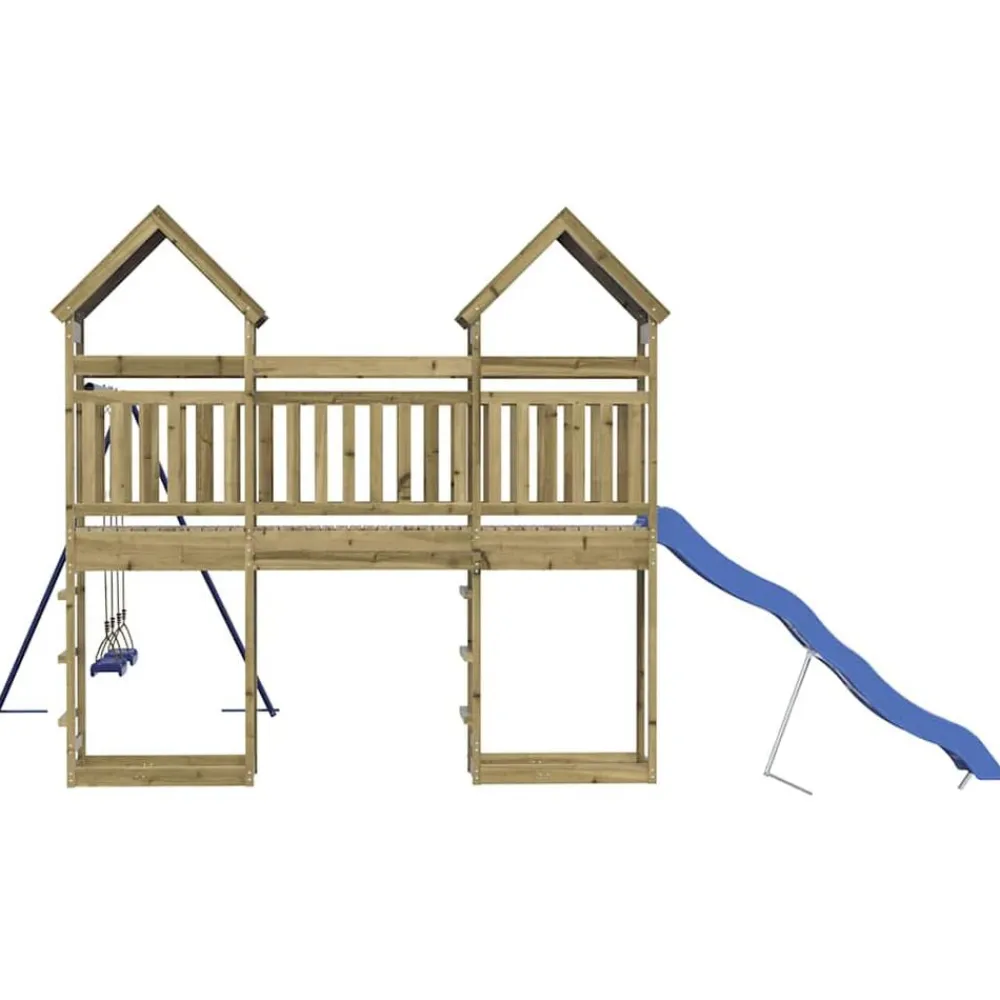 vidaXL Estructuras Para Juegos Al Aire Libre-Parque infantil de exterior madera de pino impregnada