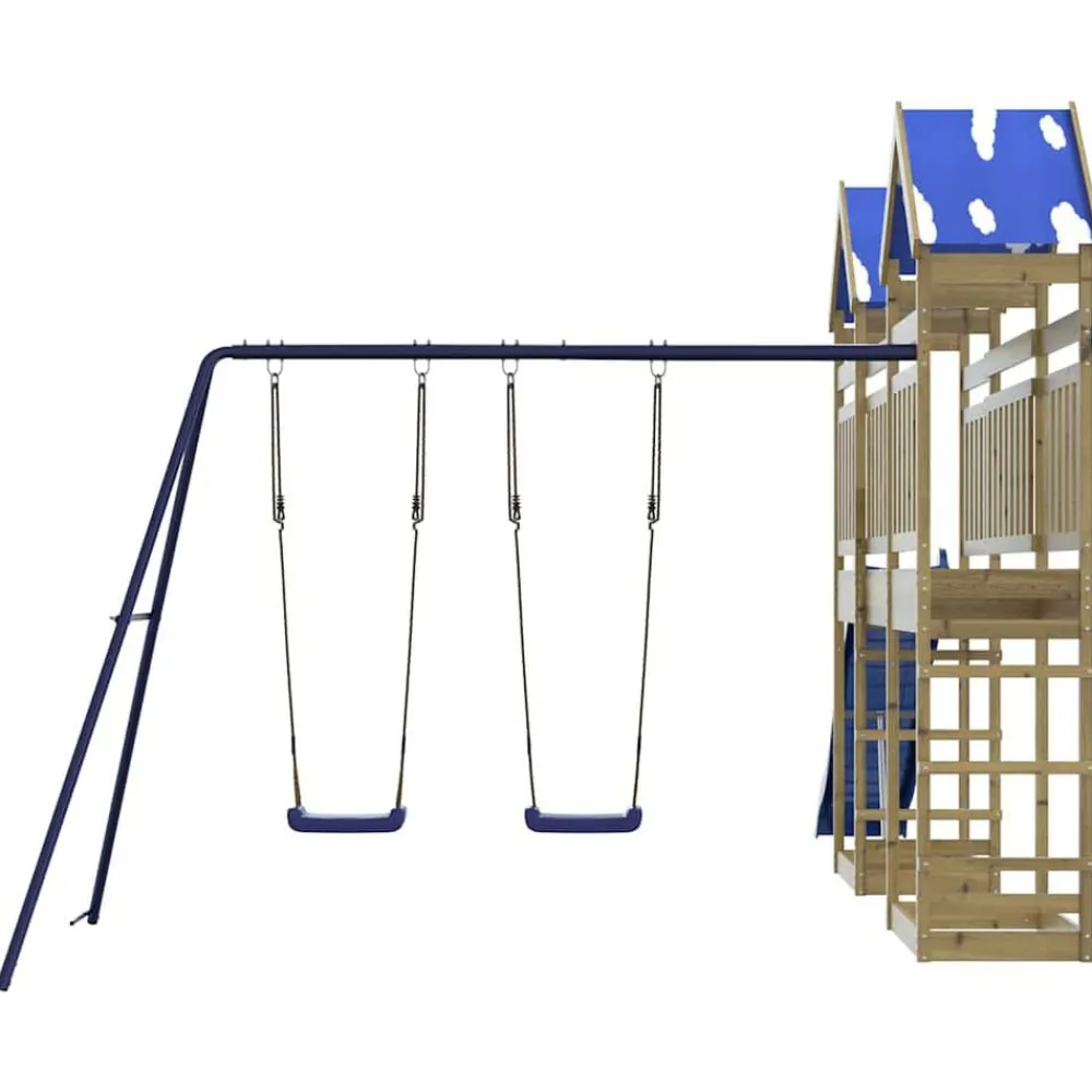 vidaXL Estructuras Para Juegos Al Aire Libre-Parque infantil de exterior madera de pino impregnada