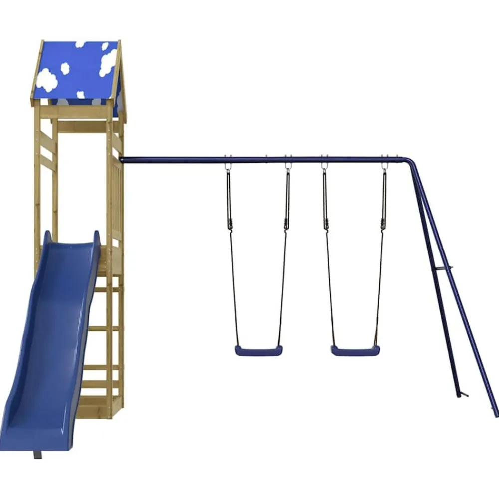vidaXL Estructuras Para Juegos Al Aire Libre-Parque infantil de exterior madera de pino impregnada