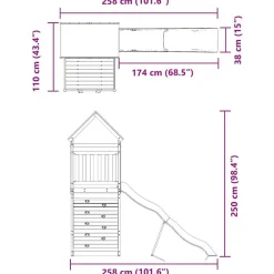 vidaXL Parque infantil de exterior madera maciza Douglas3156935 Clearance