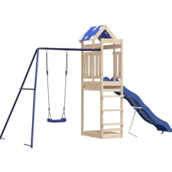vidaXL Estructuras Para Juegos Al Aire Libre-Parque infantil de exterior de madera maciza de pino