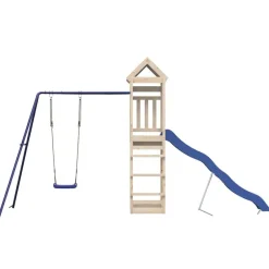 vidaXL Estructuras Para Juegos Al Aire Libre-Parque infantil de exterior de madera maciza de pino