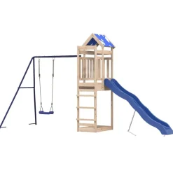 vidaXL Estructuras Para Juegos Al Aire Libre-Parque infantil de exterior de madera maciza de pino