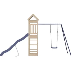 vidaXL Estructuras Para Juegos Al Aire Libre-Parque infantil de exterior de madera maciza de pino