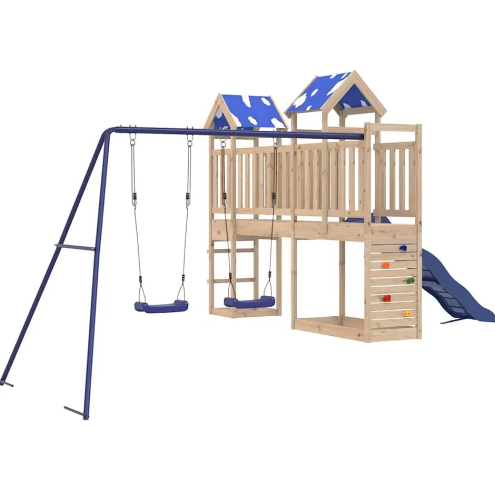 vidaXL Estructuras Para Juegos Al Aire Libre-Parque infantil de exterior de madera maciza de pino