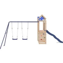 vidaXL Estructuras Para Juegos Al Aire Libre-Parque infantil de exterior de madera maciza de pino