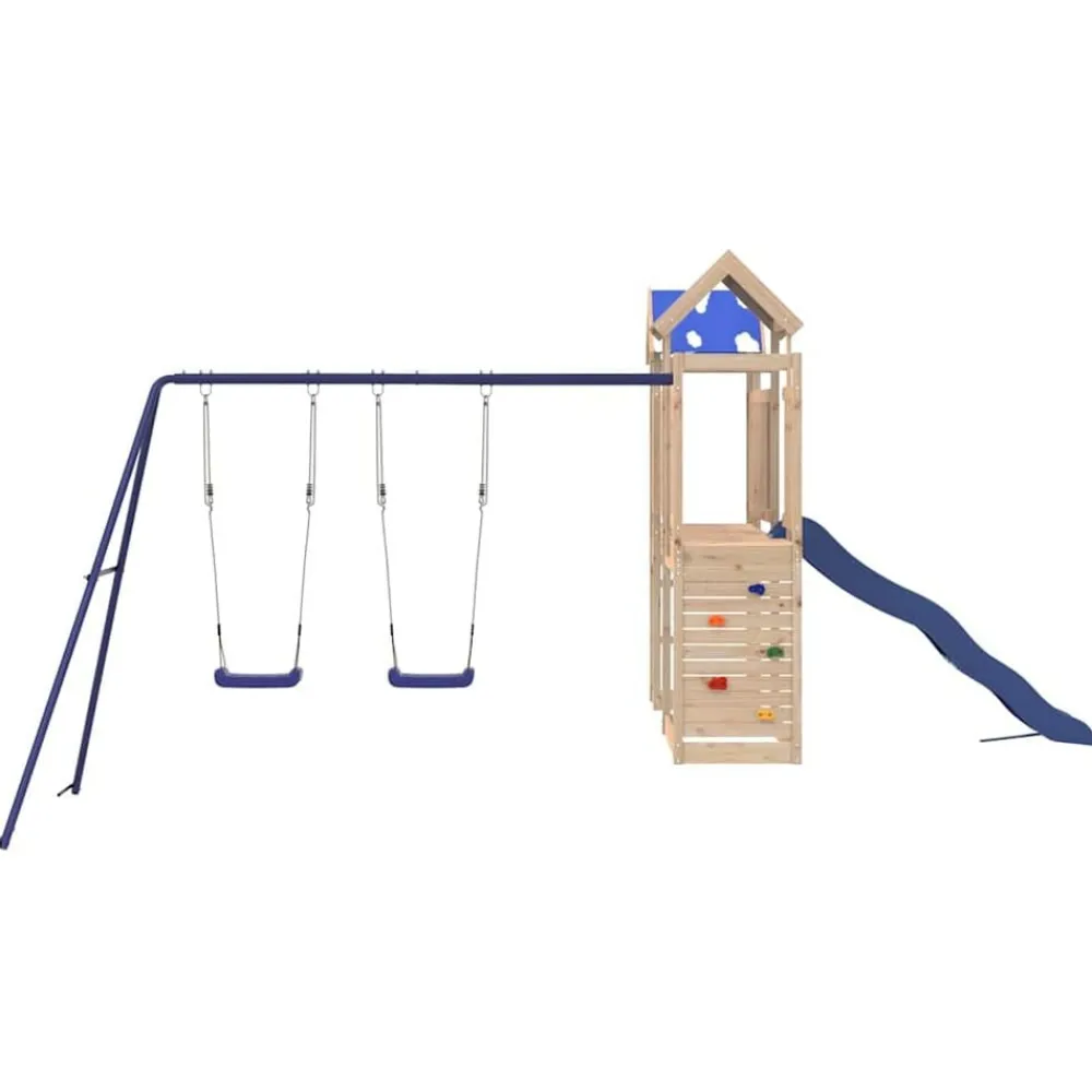 vidaXL Estructuras Para Juegos Al Aire Libre-Parque infantil de exterior de madera maciza de pino