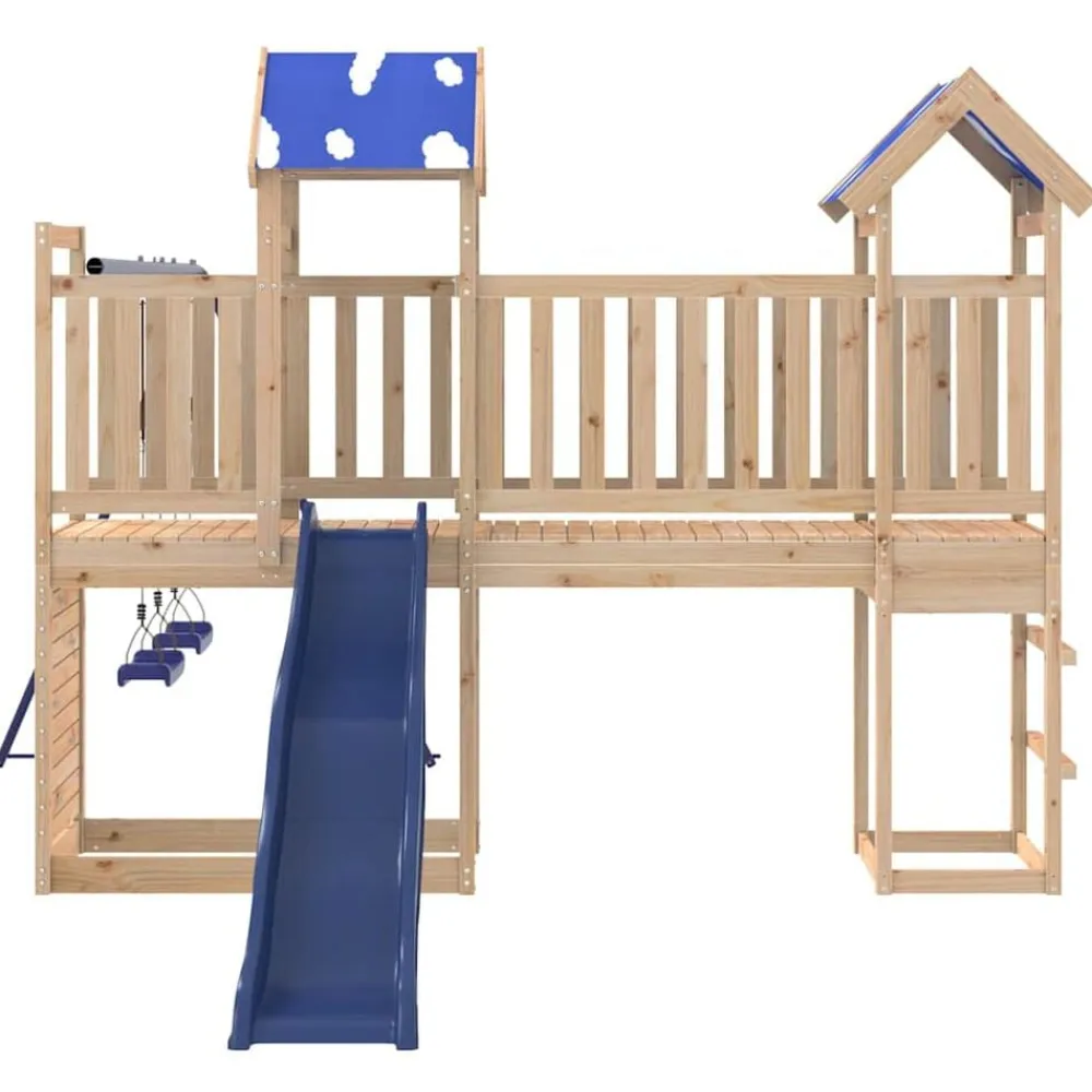 vidaXL Estructuras Para Juegos Al Aire Libre-Parque infantil de exterior de madera maciza de pino