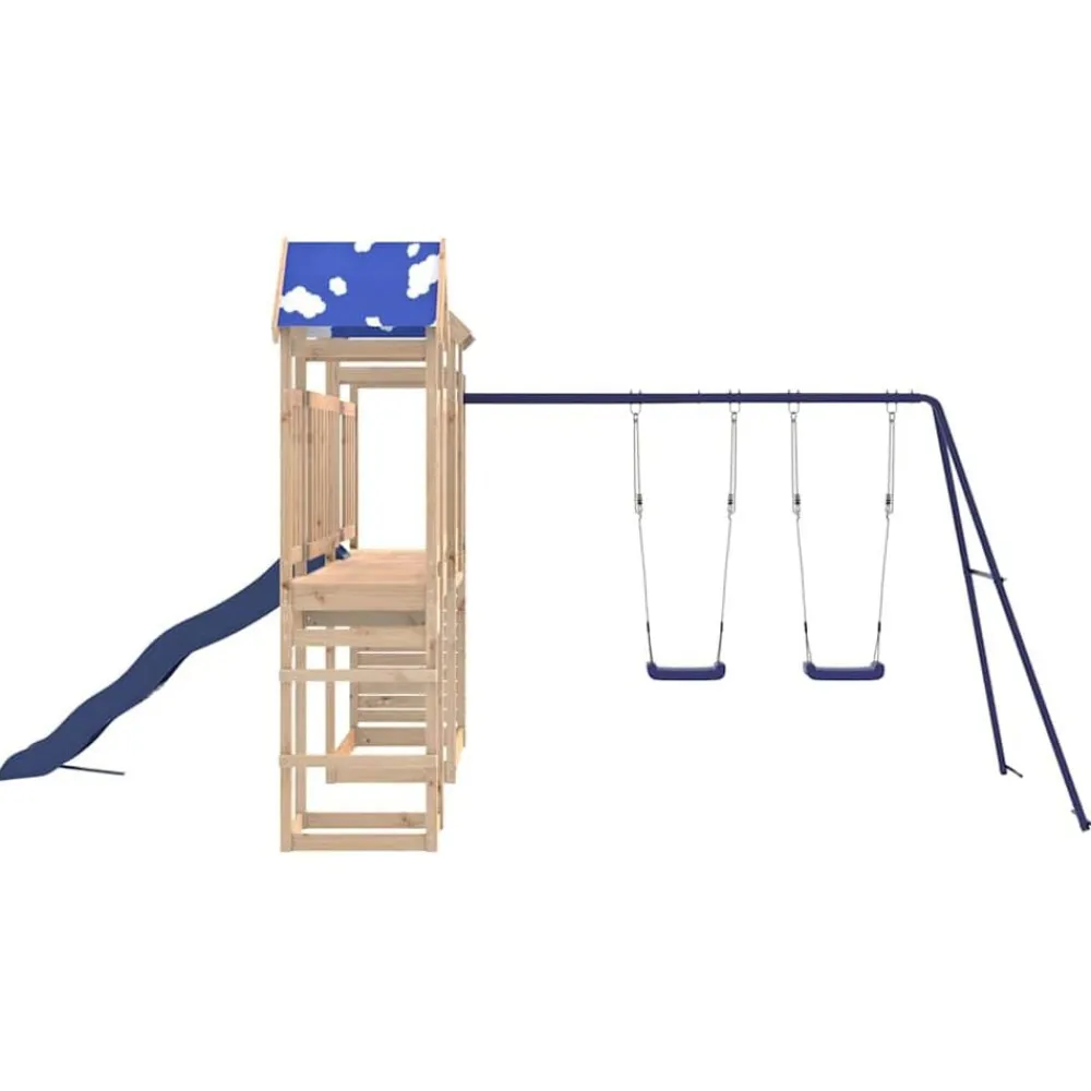 vidaXL Estructuras Para Juegos Al Aire Libre-Parque infantil de exterior de madera maciza de pino