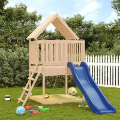 vidaXL Estructuras Para Juegos Al Aire Libre-Parque infantil de exterior madera maciza de pino