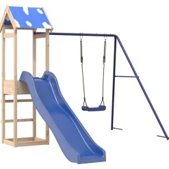 vidaXL Estructuras Para Juegos Al Aire Libre-Parque infantil de exterior de madera maciza de pino
