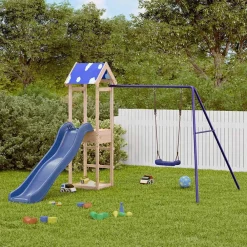 vidaXL Estructuras Para Juegos Al Aire Libre-Parque infantil de exterior de madera maciza de pino